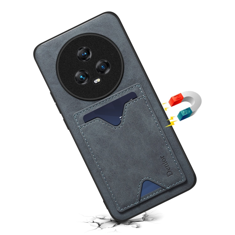 For Honor Magic5 5G Denior PU Back Cover Card Slot Holder Phone Case(Grey) by Denior