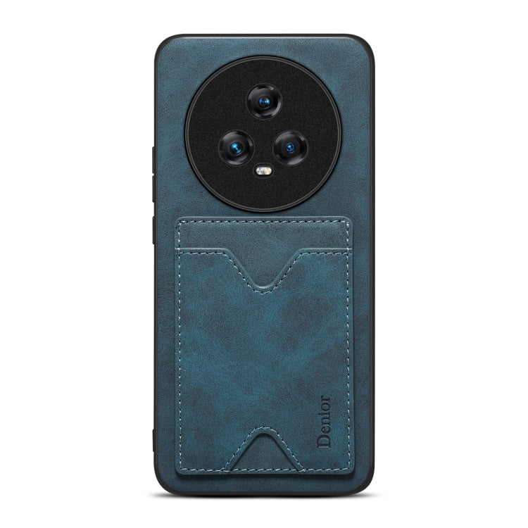 For Honor Magic5 5G Denior PU Back Cover Card Slot Holder Phone Case(Blue) by Denior