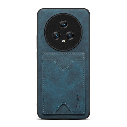 For Honor Magic5 5G Denior PU Back Cover Card Slot Holder Phone Case(Blue) by Denior
