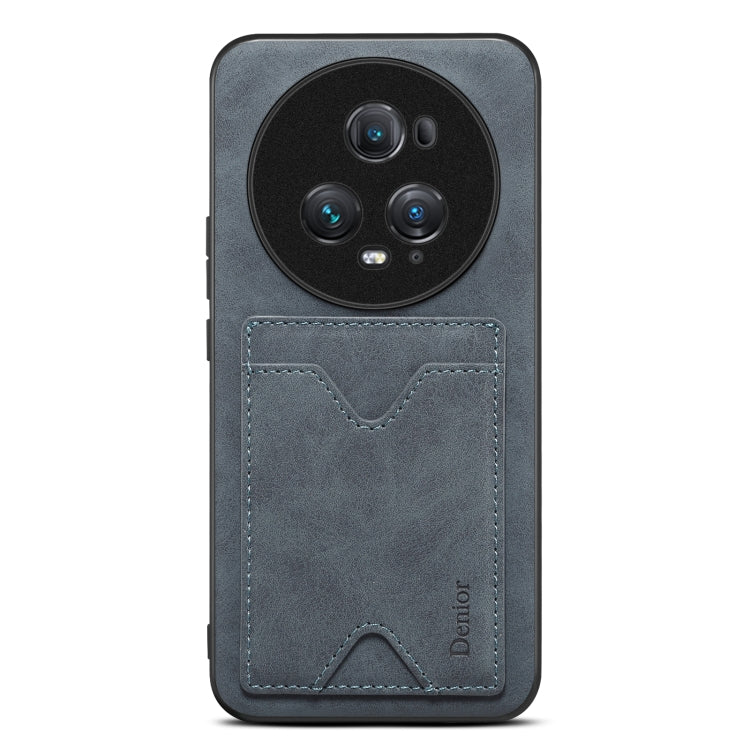 For Honor Magic5 Pro 5G Denior PU Back Cover Card Slot Holder Phone Case(Grey) by Denior