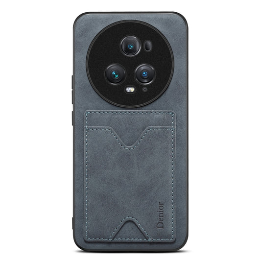 For Honor Magic5 Pro 5G Denior PU Back Cover Card Slot Holder Phone Case(Grey) by Denior