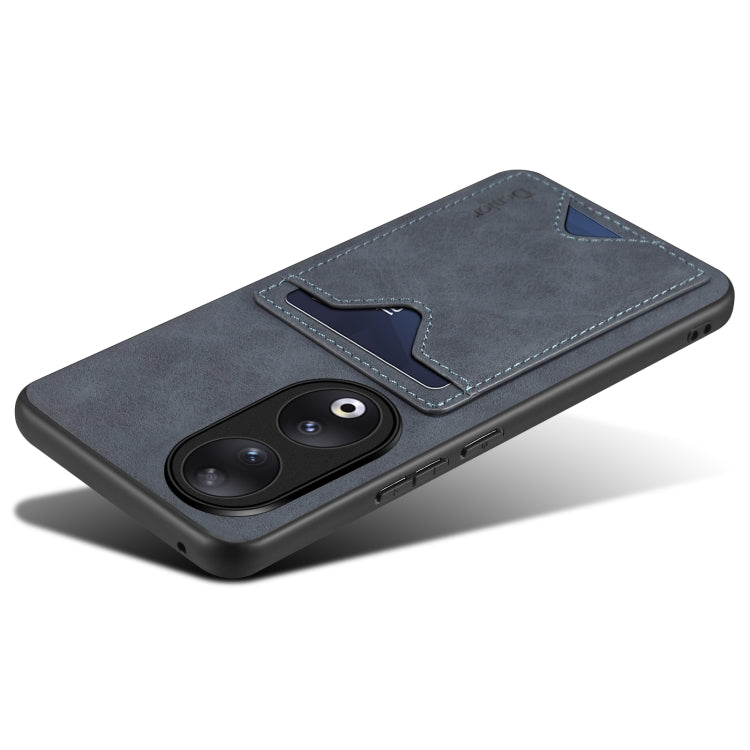 For Honor 90 Denior PU Back Cover Card Slot Holder Phone Case(Grey) by Denior