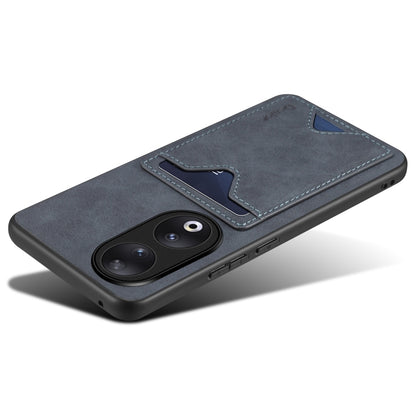 For Honor 90 Denior PU Back Cover Card Slot Holder Phone Case(Grey) by Denior