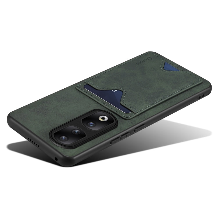 For Honor 90 Pro Denior PU Back Cover Card Slot Holder Phone Case(Green) by Denior