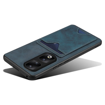 For Honor 90 Pro Denior PU Back Cover Card Slot Holder Phone Case(Blue) by Denior