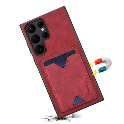 For Samsung Galaxy S24 Ultra 5G Denior PU Back Cover Card Slot Holder Phone Case(Red) by Denior