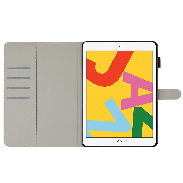 For iPad 10.2 2021 / 2020 Painted Leather Smart Tablet Case(Fluorescent Butterflies) by bashfashion