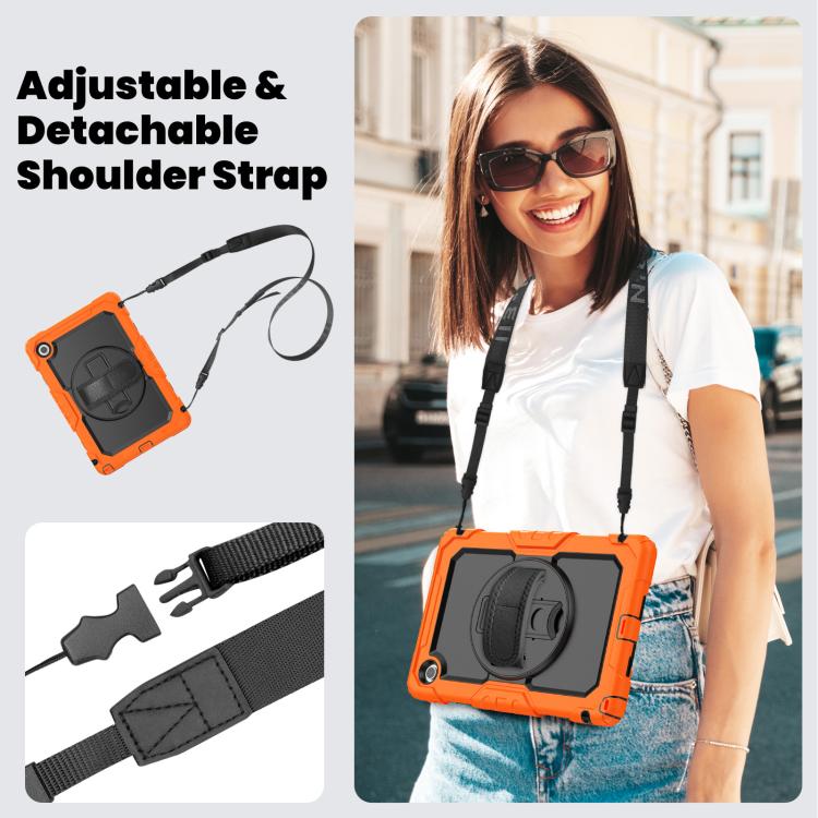 For Lenovo Tab 10.1 / ZhaoYang K10c Silicone Hybrid PC Tablet Case with Shoulder Strap(Orange) by bashfashion