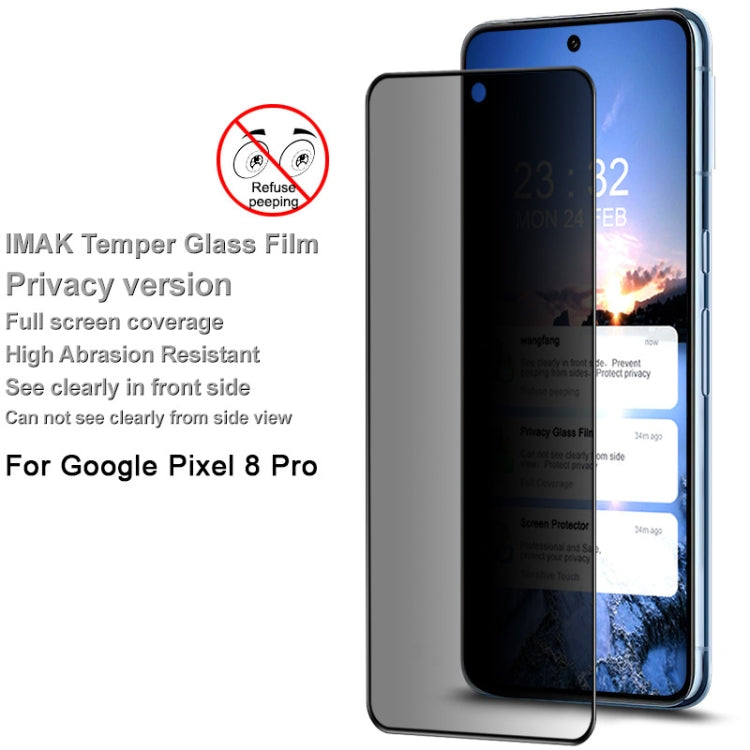 For Google Pixel 8 Pro imak HD Full Screen Anti-spy Tempered Glass Protective Film by imak