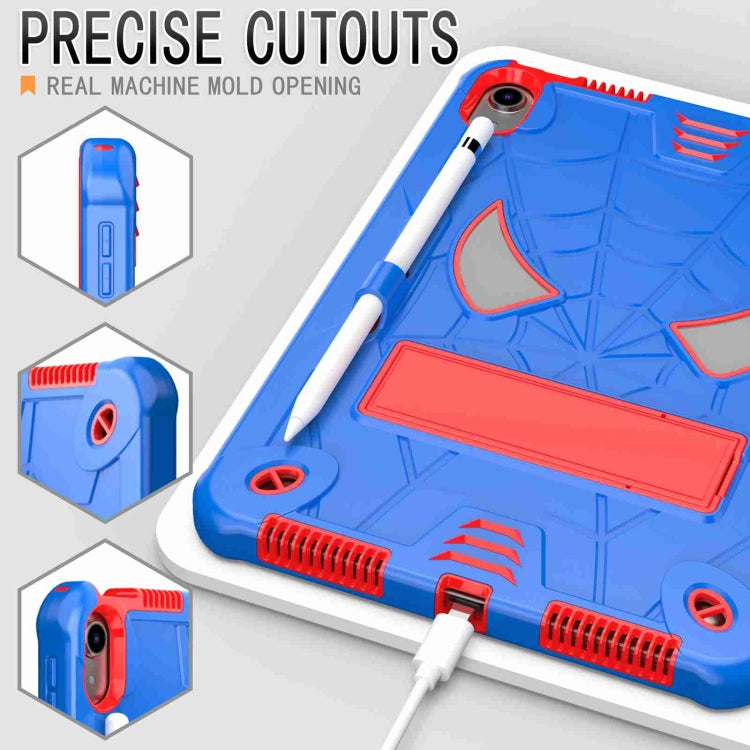 For iPad 2025 / 2022 Spider Texture Silicone Hybrid PC Tablet Case with Shoulder Strap(Blue + Red) by bashfashion