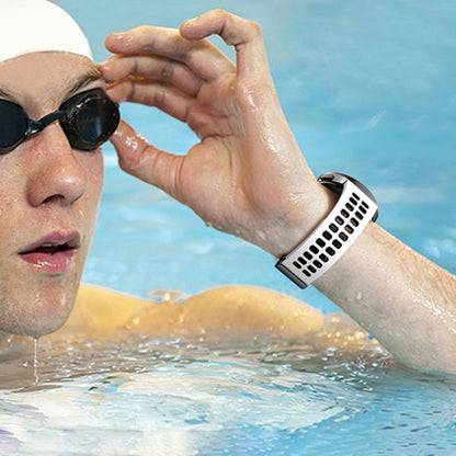 For Samsung Galaxy Watch5 Double-row Hole Folding Buckle Silicone Watch Band(Black Red) by bashfashion