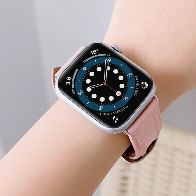 Embossed Love Genuine Leather Watch Band For Apple Watch 3 42mm(Pink) by bashfashion