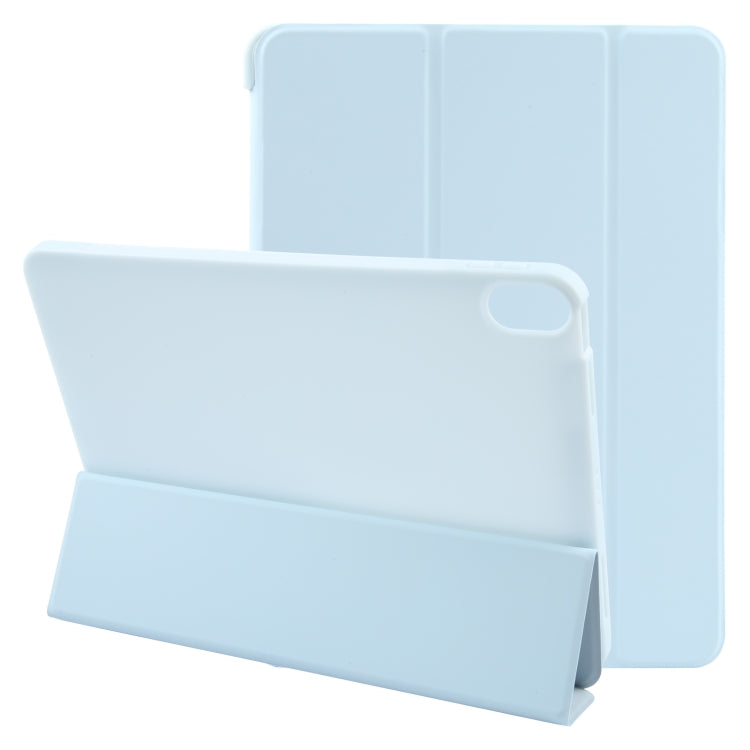 For iPad 10.9 2022 / Air 5 / Air 4 GEBEI 3-folding Holder Shockproof Flip Leather Tablet Case(Sky Blue) by GEBEI