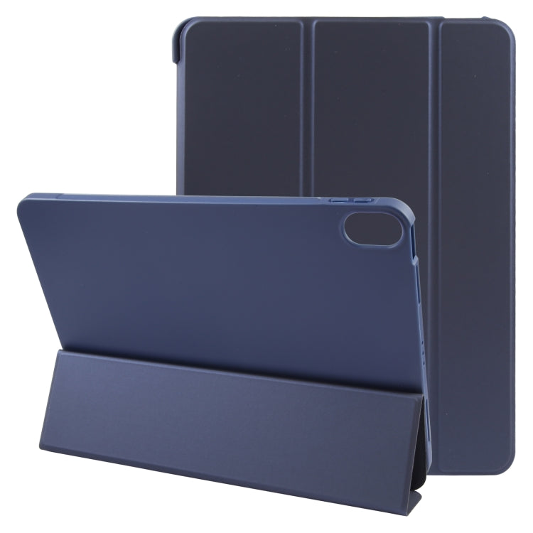 For iPad 10.9 2022 / Air 5 / Air 4 GEBEI 3-folding Holder Shockproof Flip Leather Tablet Case(Dark Blue) by GEBEI