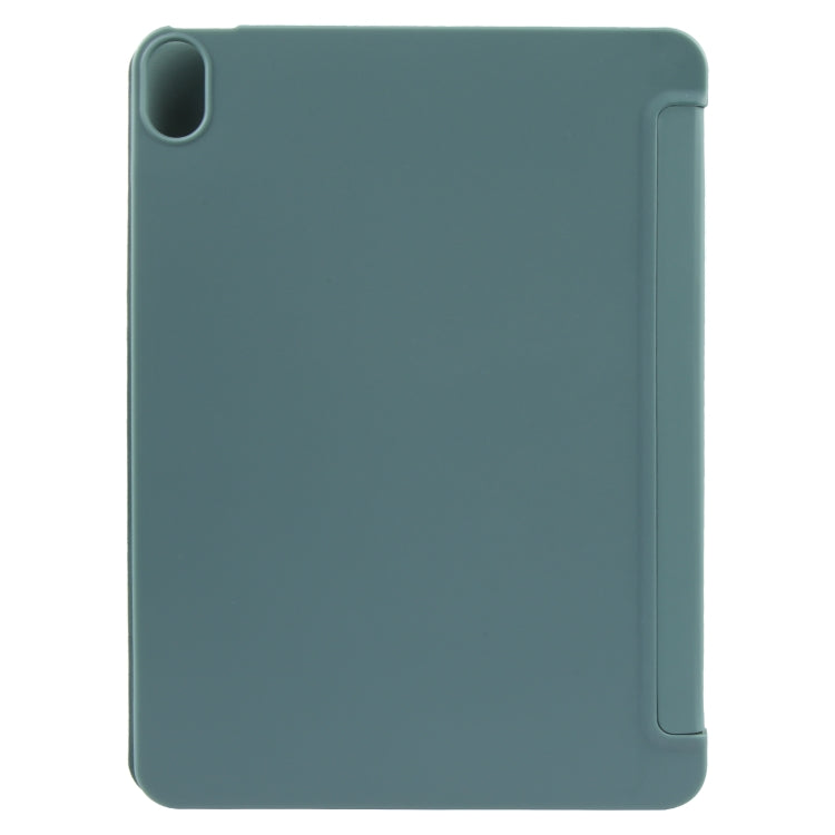 For iPad 10.9 2022 / Air 5 / Air 4 GEBEI 3-folding Holder Shockproof Flip Leather Tablet Case(Dark Green) by GEBEI