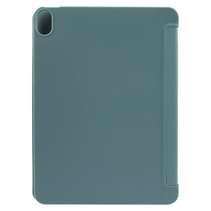 For iPad 10.9 2022 / Air 5 / Air 4 GEBEI 3-folding Holder Shockproof Flip Leather Tablet Case(Dark Green) by GEBEI