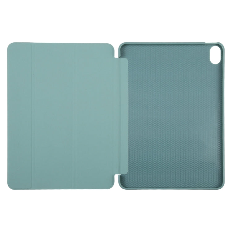 For iPad 10.9 2022 / Air 5 / Air 4 GEBEI 3-folding Holder Shockproof Flip Leather Tablet Case(Dark Green) by GEBEI