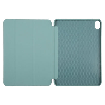 For iPad 10.9 2022 / Air 5 / Air 4 GEBEI 3-folding Holder Shockproof Flip Leather Tablet Case(Dark Green) by GEBEI