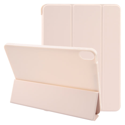 For iPad 10.9 2022 / Air 5 / Air 4 GEBEI 3-folding Holder Shockproof Flip Leather Tablet Case(Pink) by GEBEI