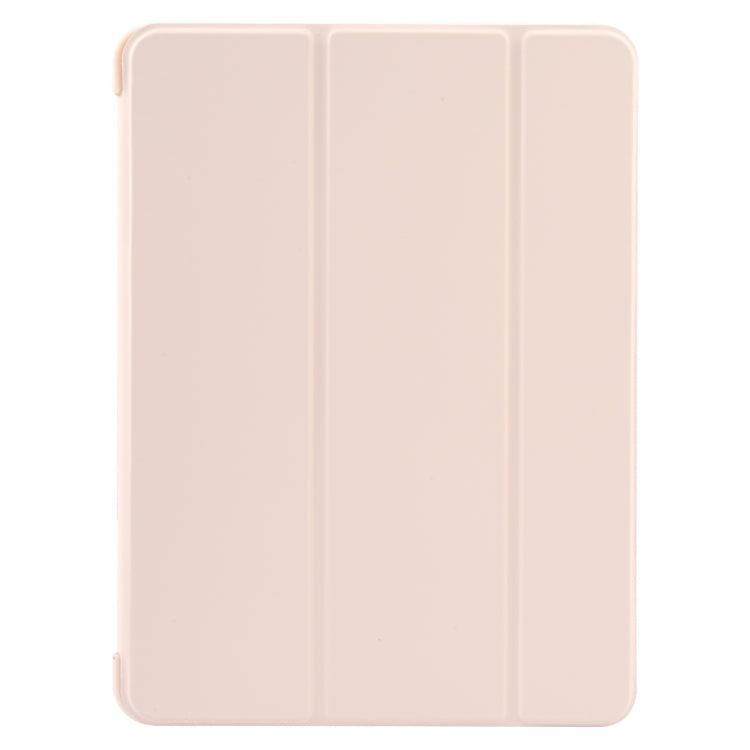 For iPad 10.9 2022 / Air 5 / Air 4 GEBEI 3-folding Holder Shockproof Flip Leather Tablet Case(Pink) by GEBEI