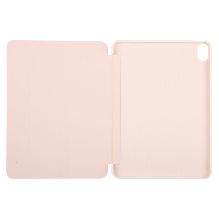 For iPad 10.9 2022 / Air 5 / Air 4 GEBEI 3-folding Holder Shockproof Flip Leather Tablet Case(Pink) by GEBEI