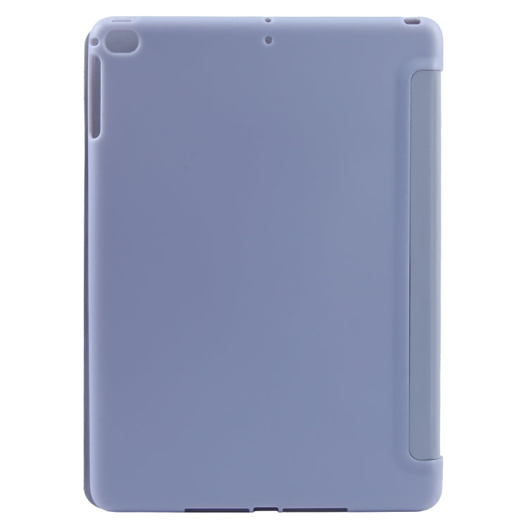 For iPad 9.7 2018 & 2017 / Air / Air2 GEBEI 3-folding Holder Shockproof Flip Leather Tablet Case(Light Purple) by GEBEI