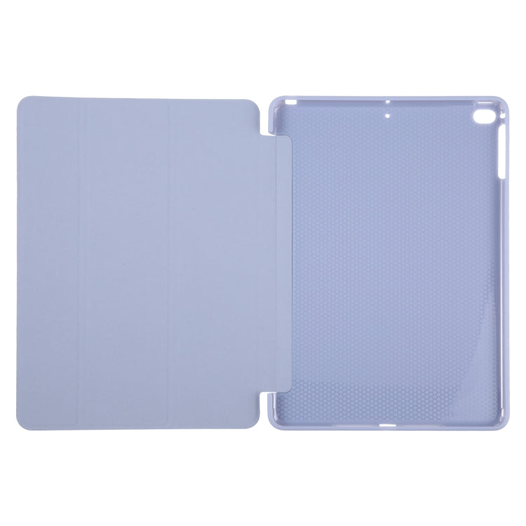 For iPad 9.7 2018 & 2017 / Air / Air2 GEBEI 3-folding Holder Shockproof Flip Leather Tablet Case(Light Purple) by GEBEI
