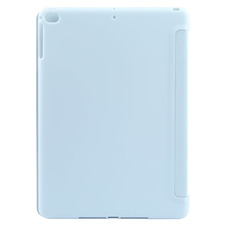 For iPad 9.7 2018 & 2017 / Air / Air2 GEBEI 3-folding Holder Shockproof Flip Leather Tablet Case(Sky Blue) by GEBEI