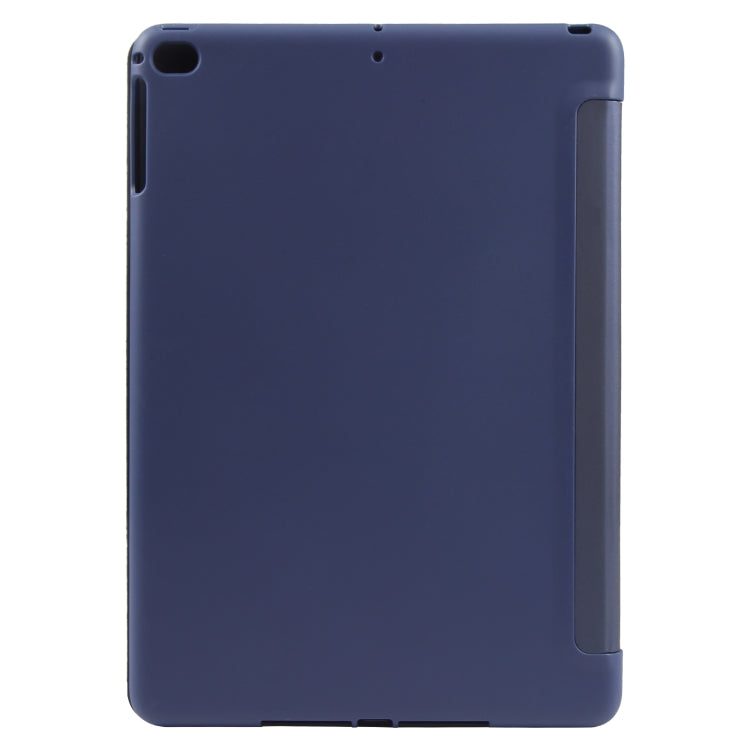 For iPad 9.7 2018 & 2017 / Air / Air2 GEBEI 3-folding Holder Shockproof Flip Leather Tablet Case(Dark Blue) by GEBEI