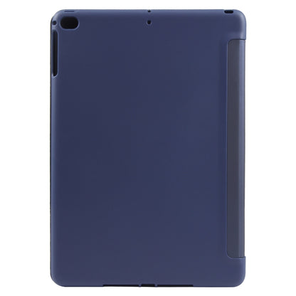 For iPad 9.7 2018 & 2017 / Air / Air2 GEBEI 3-folding Holder Shockproof Flip Leather Tablet Case(Dark Blue) by GEBEI