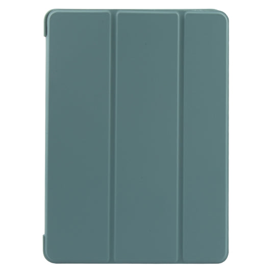 For iPad 9.7 2018 & 2017 / Air / Air2 GEBEI 3-folding Holder Shockproof Flip Leather Tablet Case(Dark Green) by GEBEI