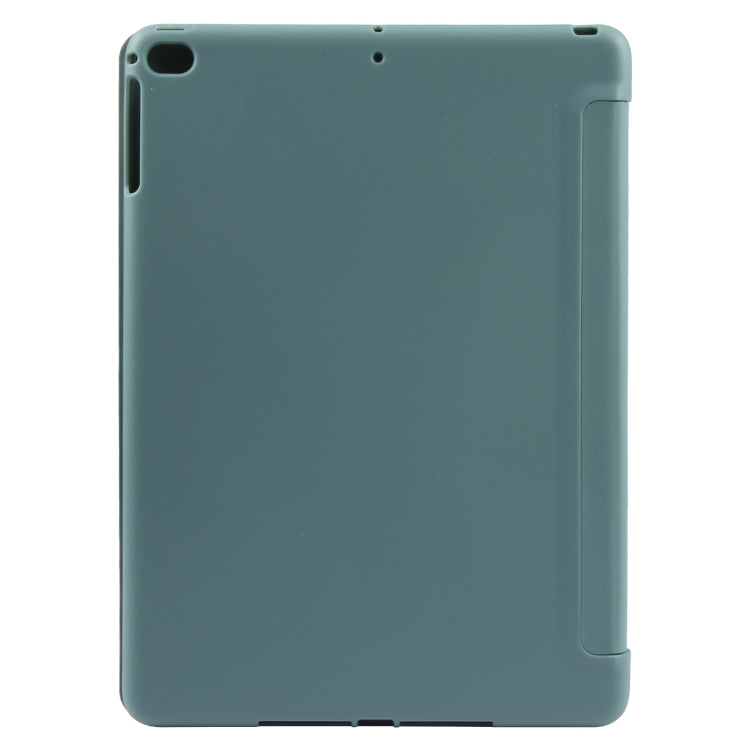 For iPad 9.7 2018 & 2017 / Air / Air2 GEBEI 3-folding Holder Shockproof Flip Leather Tablet Case(Dark Green) by GEBEI
