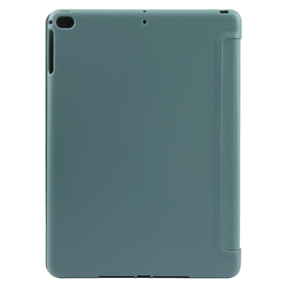 For iPad 9.7 2018 & 2017 / Air / Air2 GEBEI 3-folding Holder Shockproof Flip Leather Tablet Case(Dark Green) by GEBEI