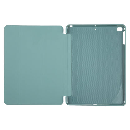For iPad 9.7 2018 & 2017 / Air / Air2 GEBEI 3-folding Holder Shockproof Flip Leather Tablet Case(Dark Green) by GEBEI
