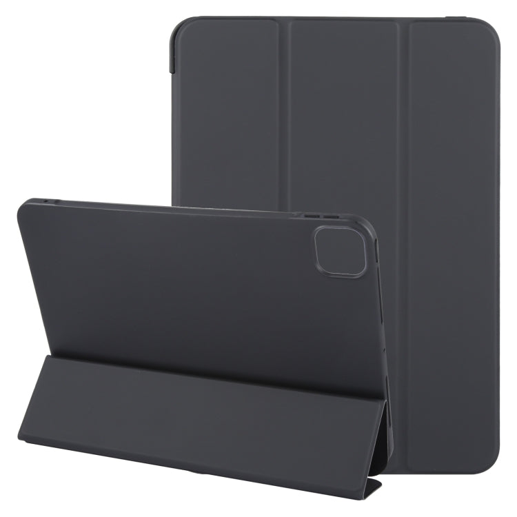 For iPad Air 11 2025 / 2024 GEBEI 3-folding Holder Shockproof Flip Leather Tablet Case(Black) by GEBEI