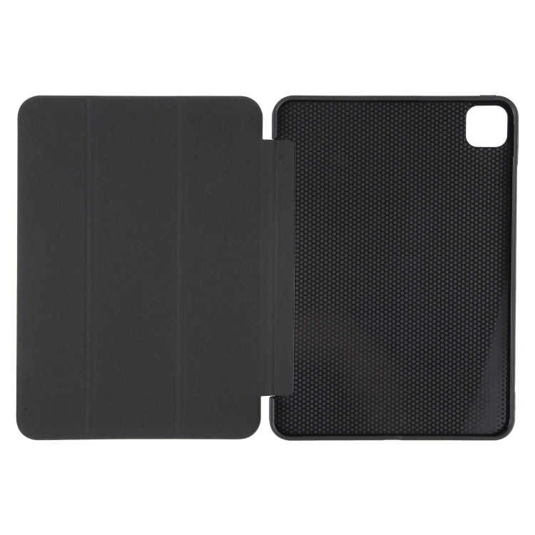 For iPad Air 11 2025 / 2024 GEBEI 3-folding Holder Shockproof Flip Leather Tablet Case(Black) by GEBEI