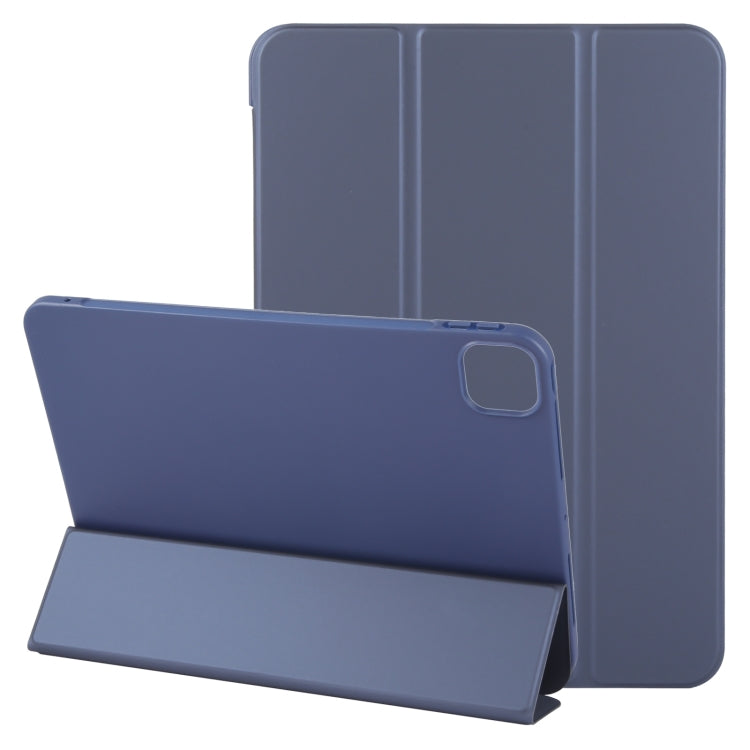 For iPad Air 11 2025 / 2024 GEBEI 3-folding Holder Shockproof Flip Leather Tablet Case(Dark Blue) by GEBEI