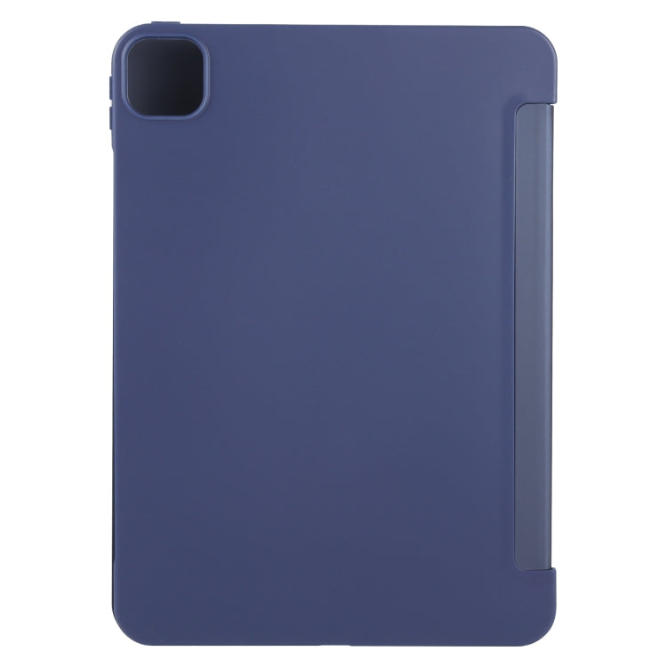 For iPad Air 11 2025 / 2024 GEBEI 3-folding Holder Shockproof Flip Leather Tablet Case(Dark Blue) by GEBEI