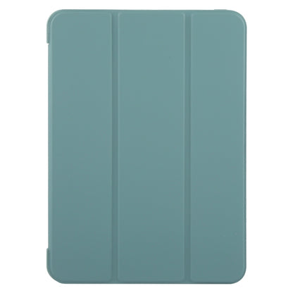 For iPad Air 11 2025 / 2024 GEBEI 3-folding Holder Shockproof Flip Leather Tablet Case(Dark Green) by GEBEI