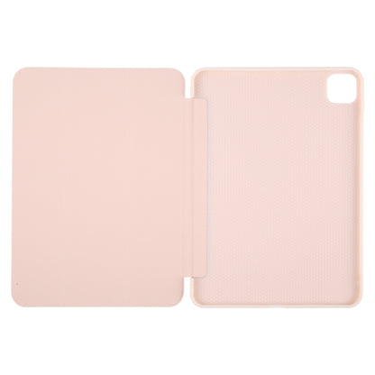 For iPad Air 11 2025 / 2024 GEBEI 3-folding Holder Shockproof Flip Leather Tablet Case(Pink) by GEBEI