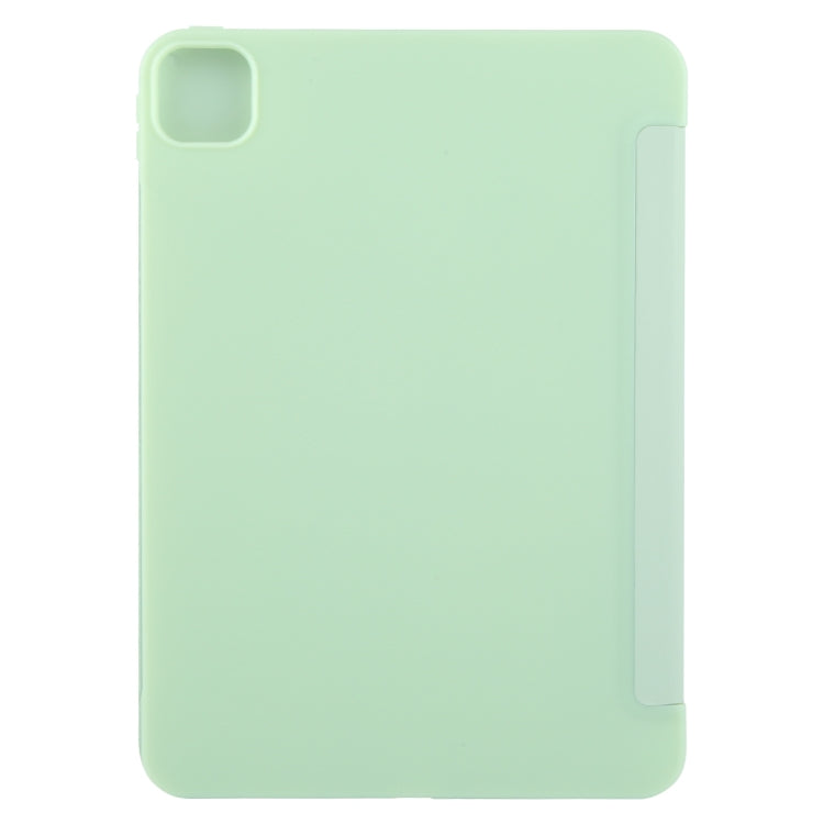 For iPad Air 11 2025 / 2024 GEBEI 3-folding Holder Shockproof Flip Leather Tablet Case(Green) by GEBEI