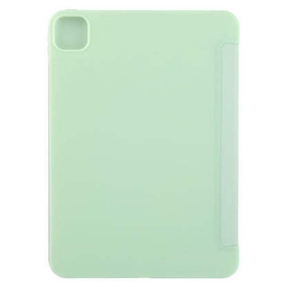 For iPad Air 11 2025 / 2024 GEBEI 3-folding Holder Shockproof Flip Leather Tablet Case(Green) by GEBEI