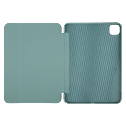 For iPad Pro 11 2025 / 2024 GEBEI 3-folding Holder Shockproof Flip Leather Tablet Case(Dark Green) by GEBEI
