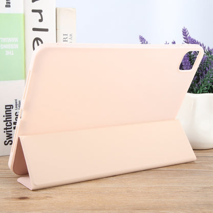For iPad Pro 11 2025 / 2024 GEBEI 3-folding Holder Shockproof Flip Leather Tablet Case(Pink) by GEBEI
