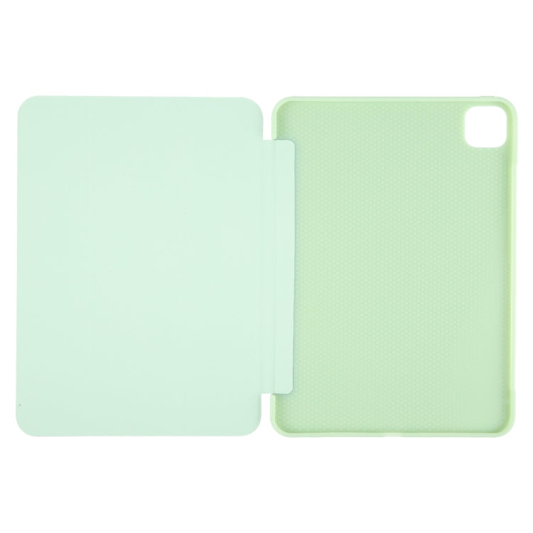 For iPad Pro 11 2025 / 2024 GEBEI 3-folding Holder Shockproof Flip Leather Tablet Case(Green) by GEBEI