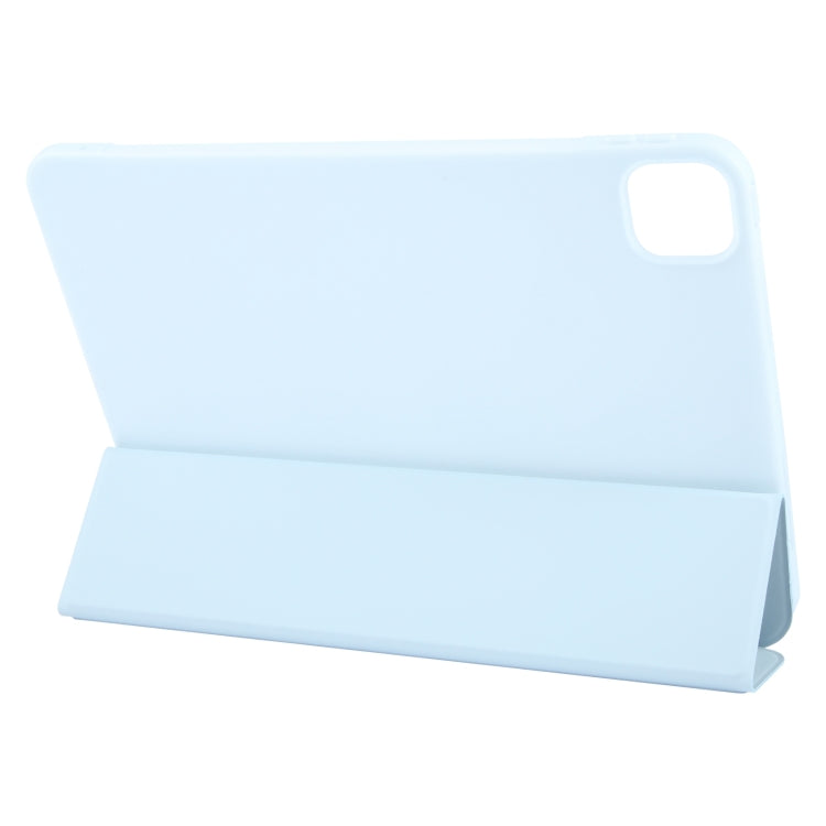 For iPad Air 13 2025 / 2024 GEBEI 3-folding Holder Shockproof Flip Leather Tablet Case(Sky Blue) by GEBEI