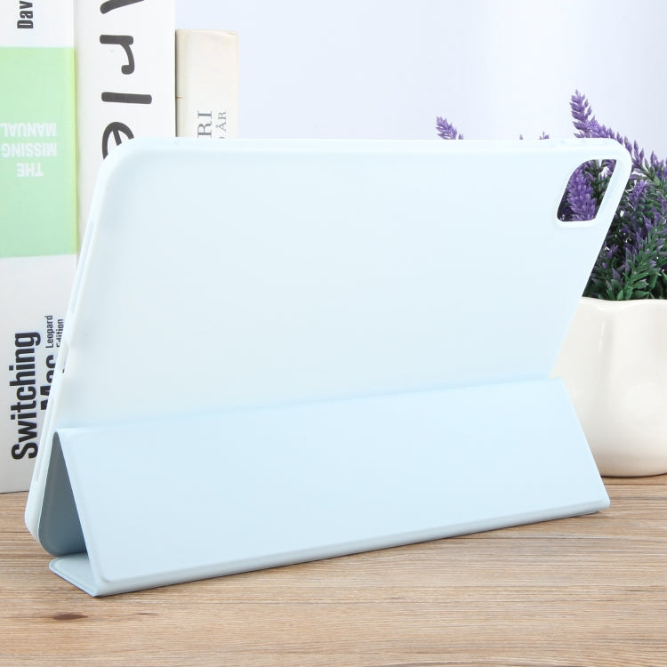 For iPad Air 13 2025 / 2024 GEBEI 3-folding Holder Shockproof Flip Leather Tablet Case(Sky Blue) by GEBEI
