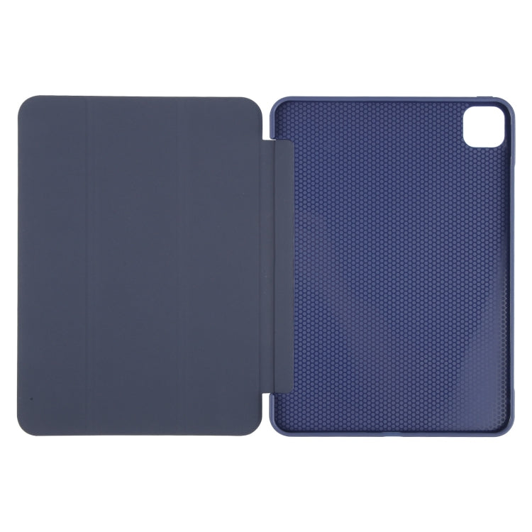 For iPad Air 13 2025 / 2024 GEBEI 3-folding Holder Shockproof Flip Leather Tablet Case(Dark Blue) by GEBEI