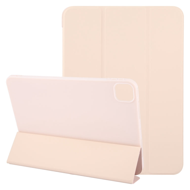 For iPad Air 13 2025 / 2024 GEBEI 3-folding Holder Shockproof Flip Leather Tablet Case(Pink) by GEBEI