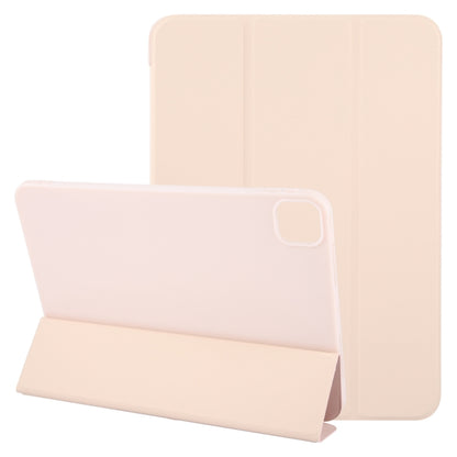 For iPad Air 13 2025 / 2024 GEBEI 3-folding Holder Shockproof Flip Leather Tablet Case(Pink) by GEBEI
